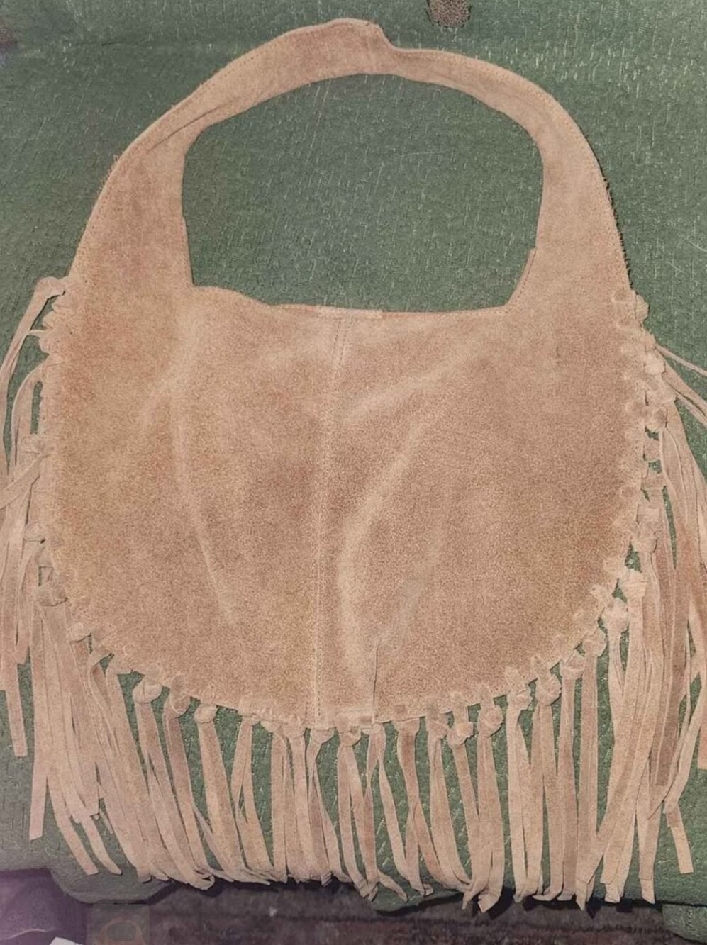 Fringe Suede Hobo Bag in Tan Free People